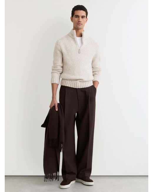 Reiss Multicolor Marled Half-Zip Knitted Jumper With Wool for men