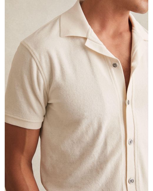Reiss Natural Cotton Blend Towelling Shirt for men