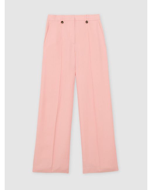 Reiss Pink Petite Wide-Leg Suit Trousers