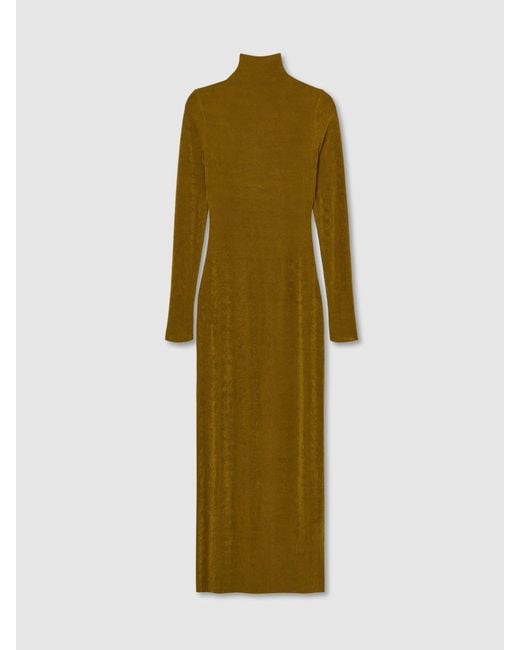 ATELIER Metallic Necklace-Detail Jersey Maxi Dress