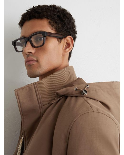 Reiss Brown Hooded Zip-Through Padded Coat for men