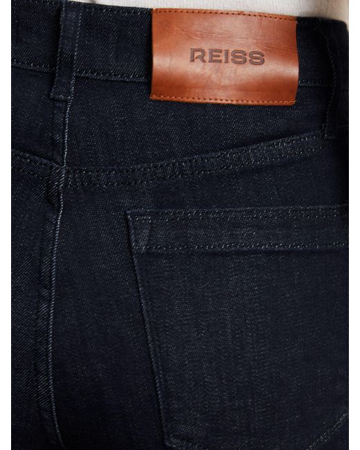 Reiss Blue Bella Petite Patch Pocket Wide Leg Jeans