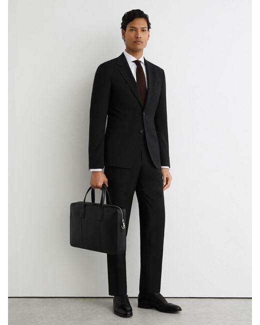 Reiss Promise - Black Tailored Fit Wool-blend Single-breasted Suit Blazer Tailored-fit, 48 S for men