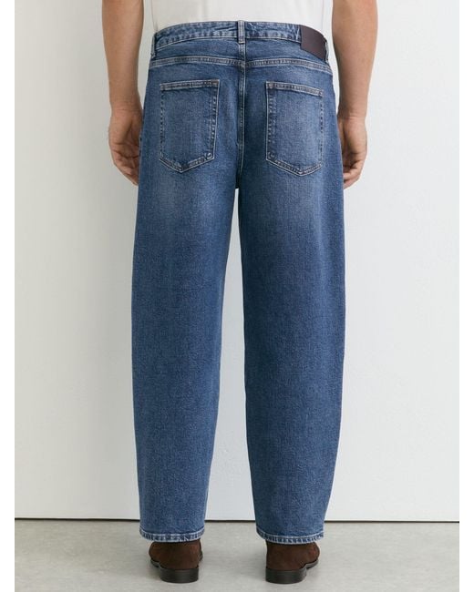 Reiss Blue Barrel-Leg Jeans for men