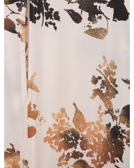 Reiss Natural Floral Print Midi Dress