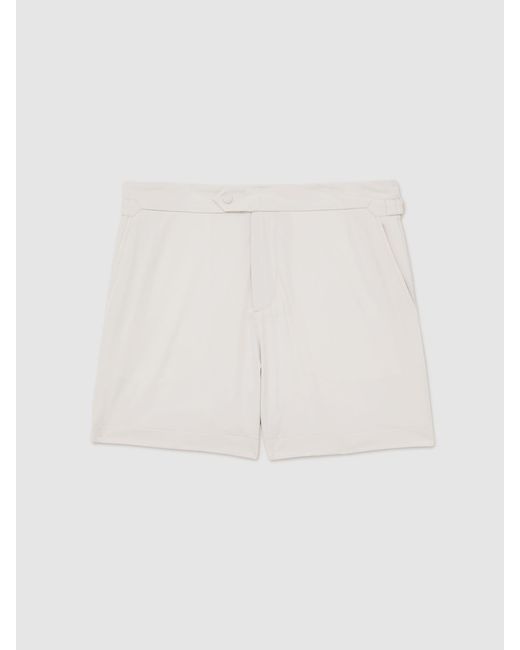 Reiss White Side-Adjuster Swim Shorts for men