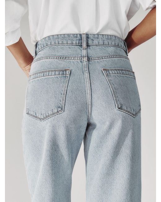 Reiss Blue Mid-Rise Straight-Leg Jeans