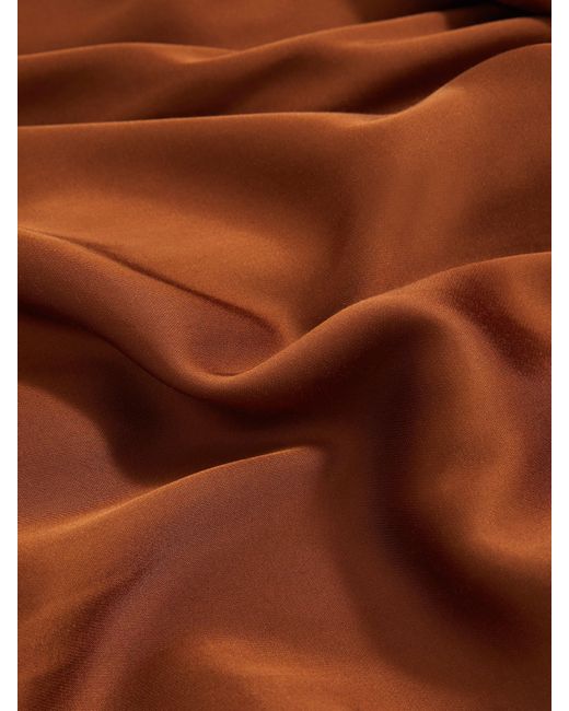 GOOD AMERICAN Brown Satin Wide-Leg Trousers