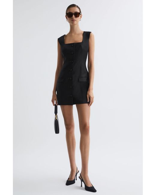 Anna Quan Black Button-through Mini Dress