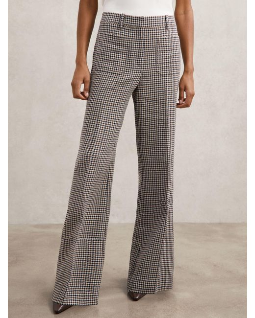 Reiss Natural Cotton-Linen Flared Trousers