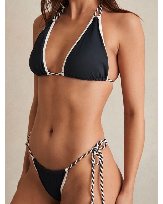 Reiss Natural Twist-Strap Tie-Side Bikini Bottoms