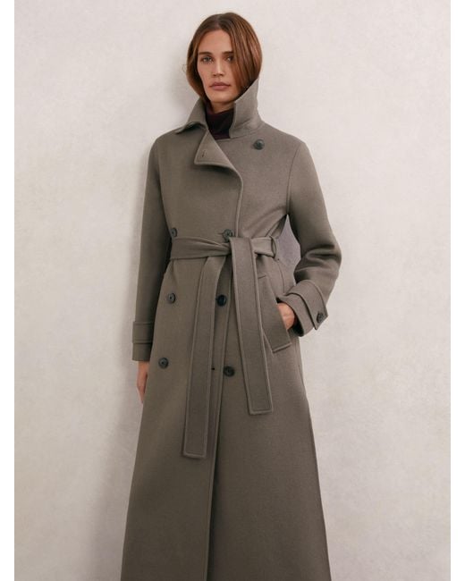 Reiss Natural Wool-Blend Belted Blindseam Coat