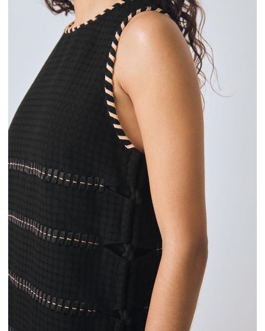 Reiss Natural Cotton Whipstitch Mini Dress