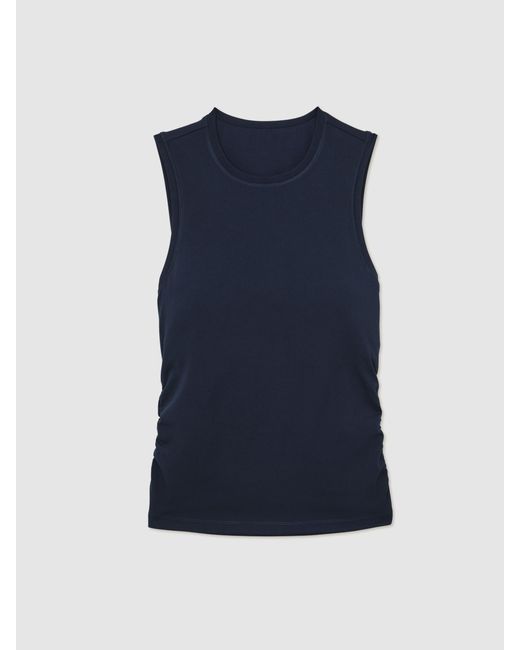 Reiss Blue Crew-Neck Ruched Sports Vest