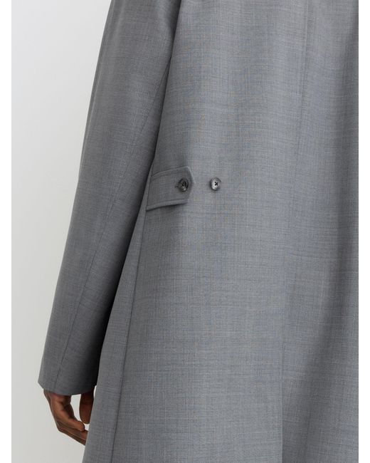 Reiss Gray Single-Breasted Raglan Raincoat With Wool for men