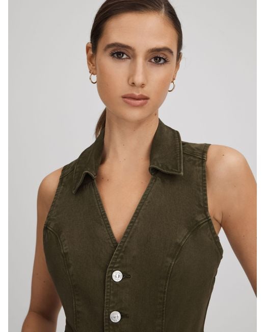PAIGE Green Denim Jumpsuit