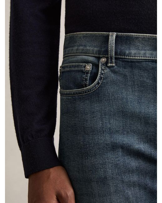 Reiss Blue Bleaker Jeans Cotton Plain for men