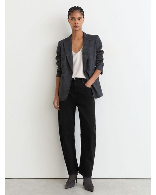 Reiss Black Barrel-Leg Jeans