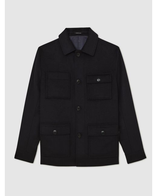 Reiss Blue Atelier Cashmere Field Jacket for men