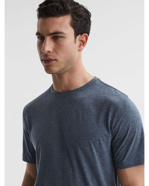 Reiss Bless - Airforce Blue Melange Crew Neck T-shirt, Xxl for men