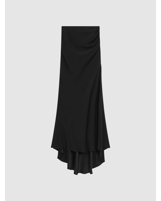 Reiss Black High Rise Fitted Maxi Skirt