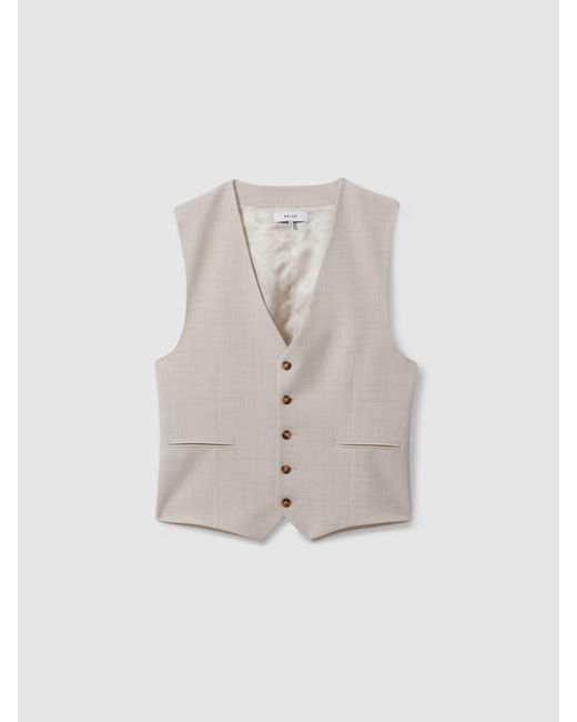 Reiss Brown Single Breasted Waistcoat for men
