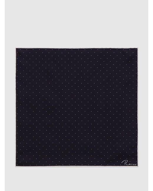 Reiss Blue Liam - Navy Polka Dot Silk Pocket Square, One for men