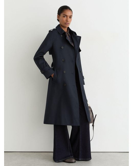 Reiss Blue Petite Hooded Insert Trench Coat