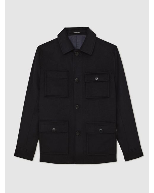 Reiss Blue Atelier Cashmere Field Jacket for men