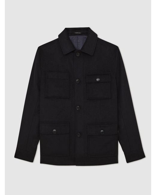 Reiss Blue Atelier Cashmere Field Jacket for men