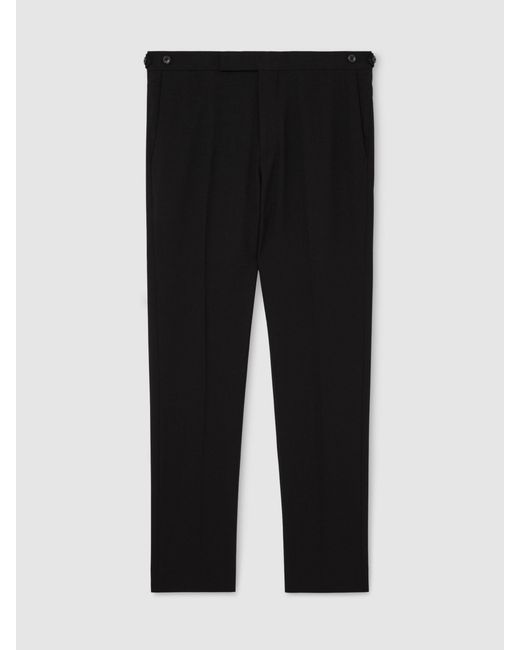Reiss Belmont - Black Tailored-fit Textured Suit Trousers With Wool, 34w X 31l for men