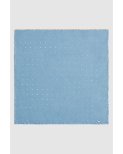 Reiss Liam - Blue Polka Dot Silk Pocket Square for men