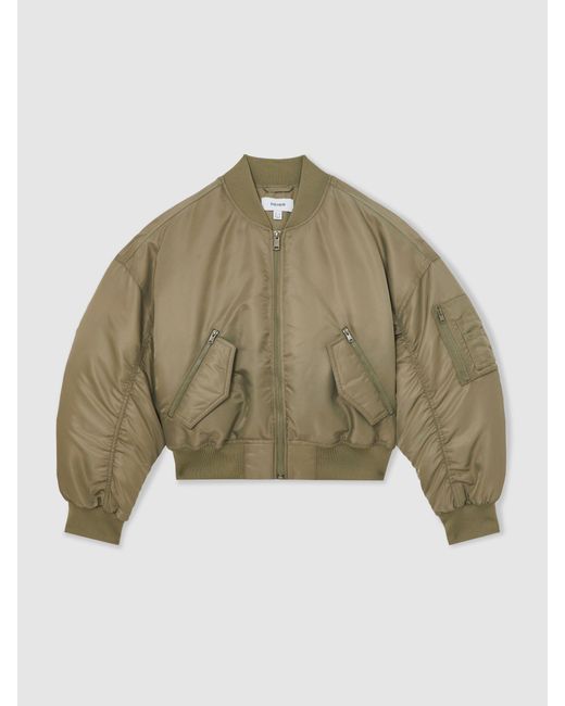 Reiss Black Technical Puffer Bomber Jacket