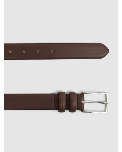 Reiss Brown Dante - Tan Smooth Leather Belt, 30 for men