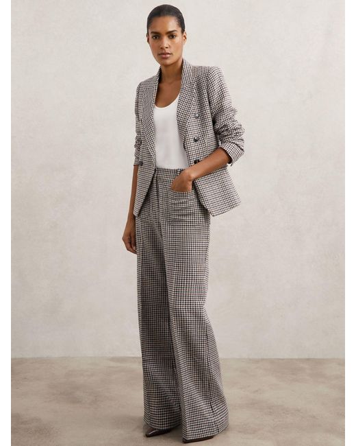 Reiss Natural Cotton-Linen Flared Trousers
