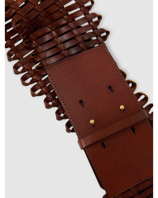 ATELIER Brown Leather Interlaced Belt