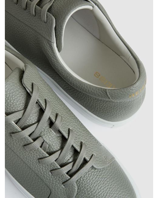Reiss Multicolor Tumbled-Leather Low-Top Trainers for men