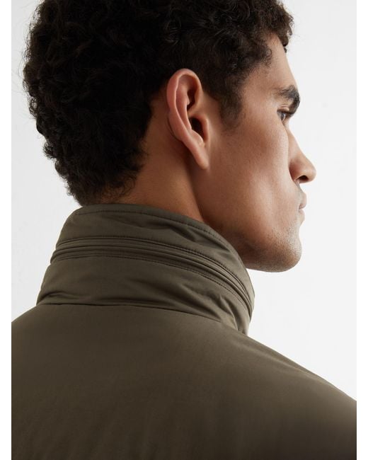 Reiss Green Cotton-Blend Padded Four-Pocket Jacket for men