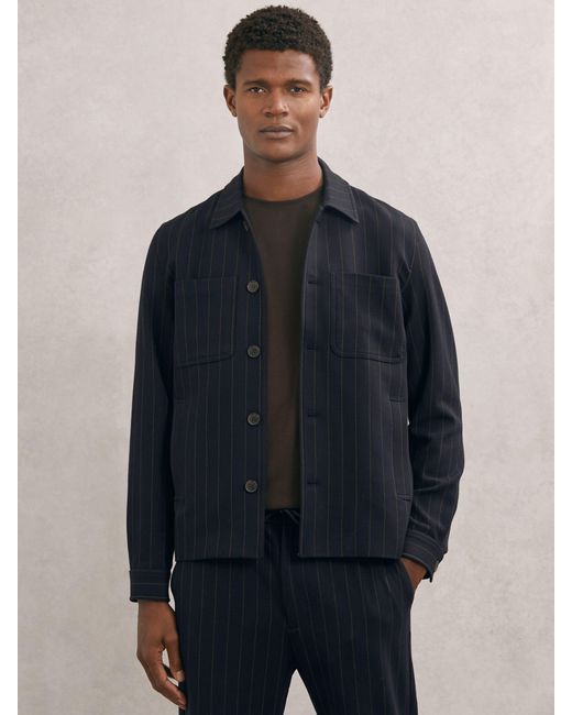 Les Deux Blue Les Les Pinstripe Hybrid Jacket for men