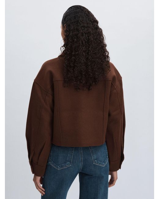 PAIGE Brown Wool-Blend Cropped