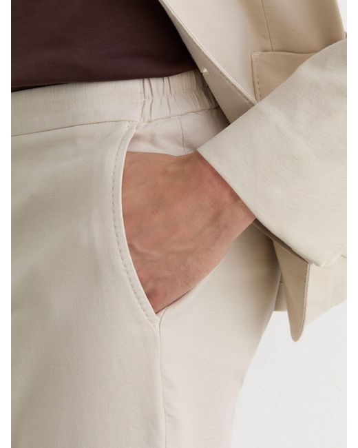 Reiss White Garment-Dyed Piqué Suit Trousers Tailored-Fit for men