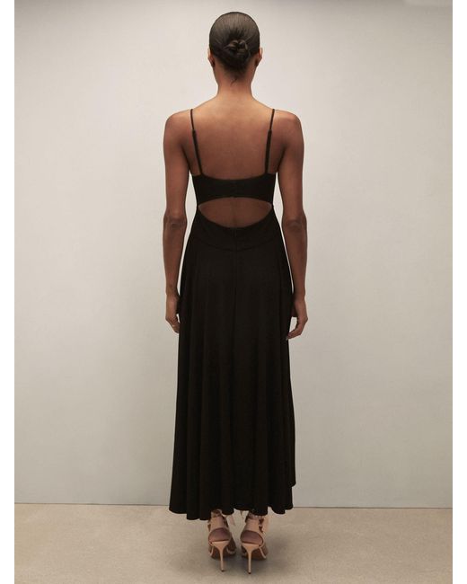 Reiss Black Royal Ballet Bustier Midi Dress