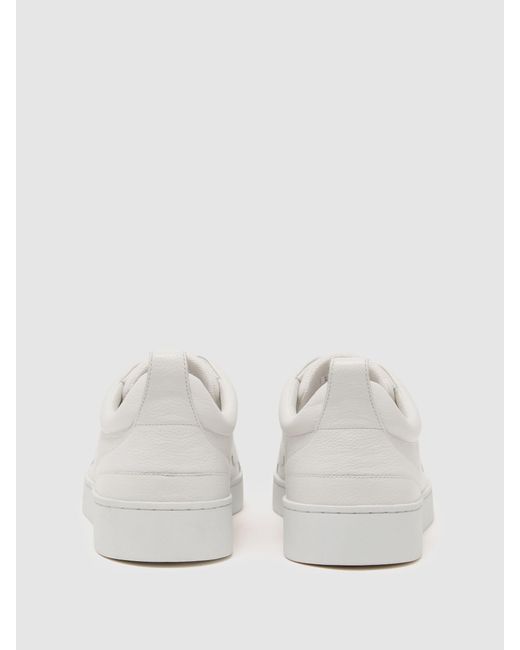 Reiss Natural Henry Bonded-Leather Elasticated Trainers for men