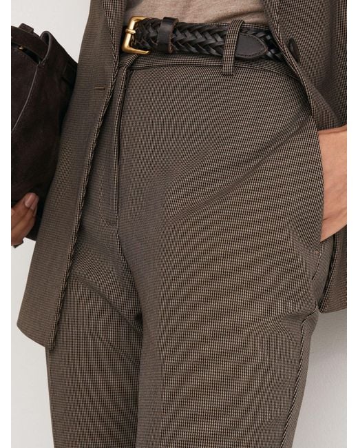 Reiss Natural Neutral Petite Puppytooth Slim-Fit Suit Trousers