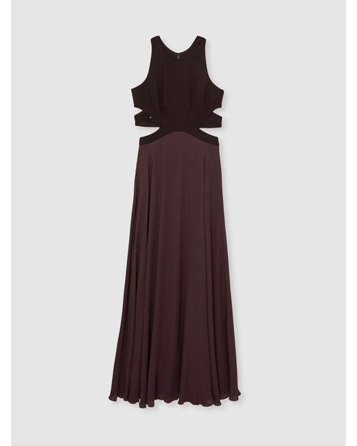 Reiss Purple Paloma Cut-Out Racerback Maxi Dress