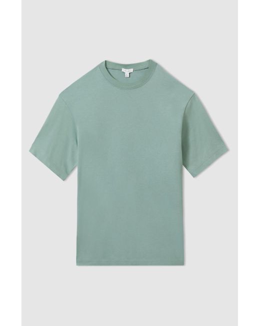 Reiss Tate - Canton Green Oversized Garment Dye T-shirt for men