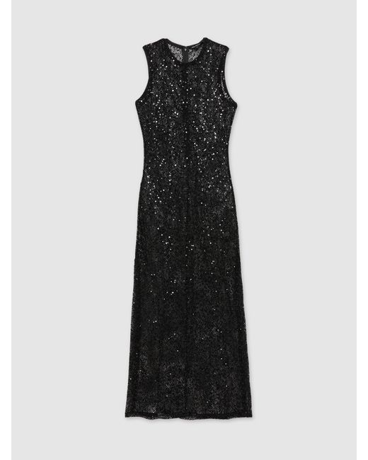 GOOD AMERICAN Black Sequin Beach Cover-Up Dress
