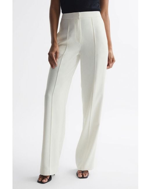 Reiss Natural Aleah - Cream Petite Pull On Trousers