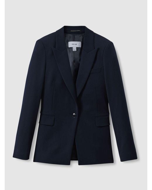 Reiss Blue Gabi Single Button Blazer