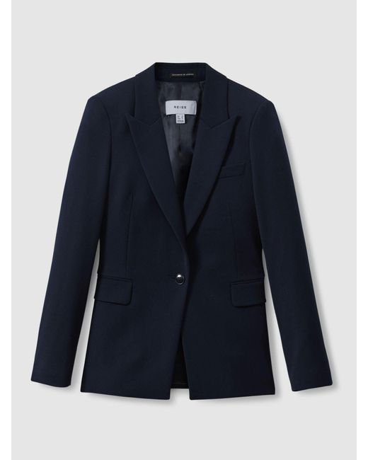 Reiss Blue Gabi Single Button Blazer